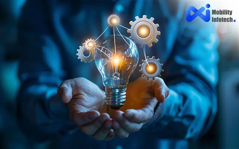 A man holding a smart bulb