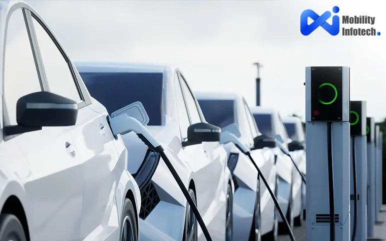 Multipule cars are stand charging station and charging