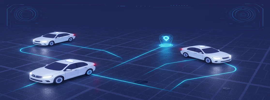automated taxi dispatch systems connect taxis on a digital map