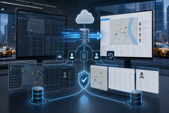 Taxi dispatch software data-migration mapping process