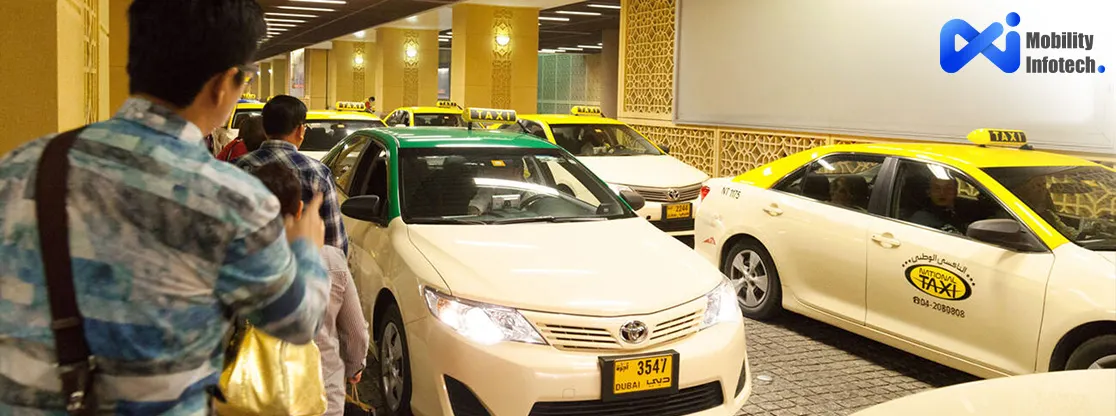 taxi are waiting for ride