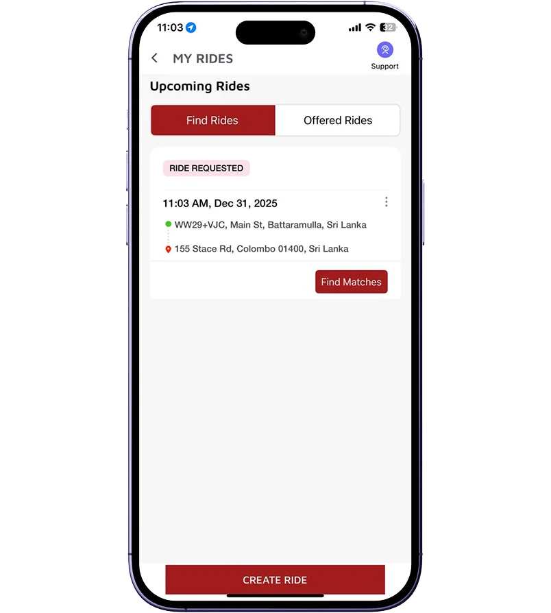 MM TourPool driver app interface