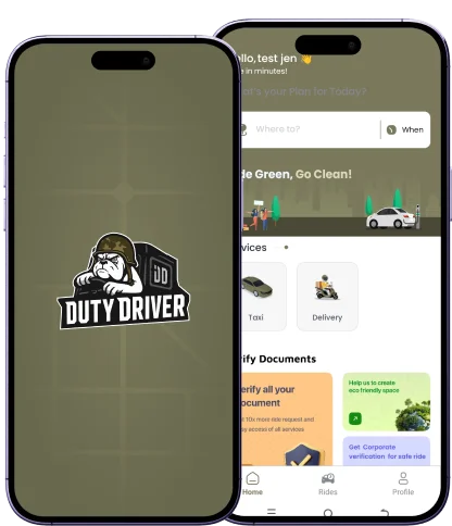 Duty Driver app interface