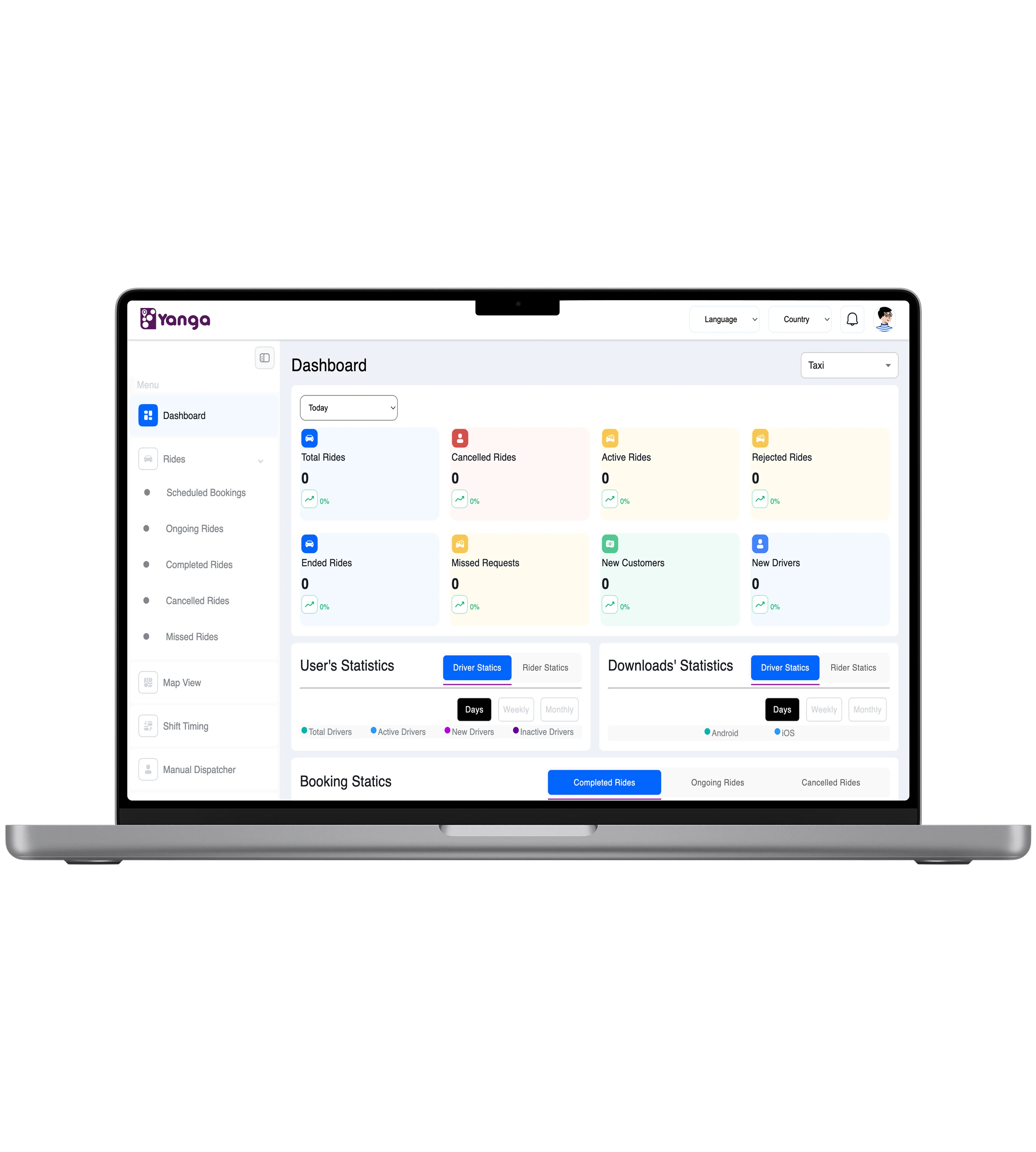 Yanga taxi  admin panel