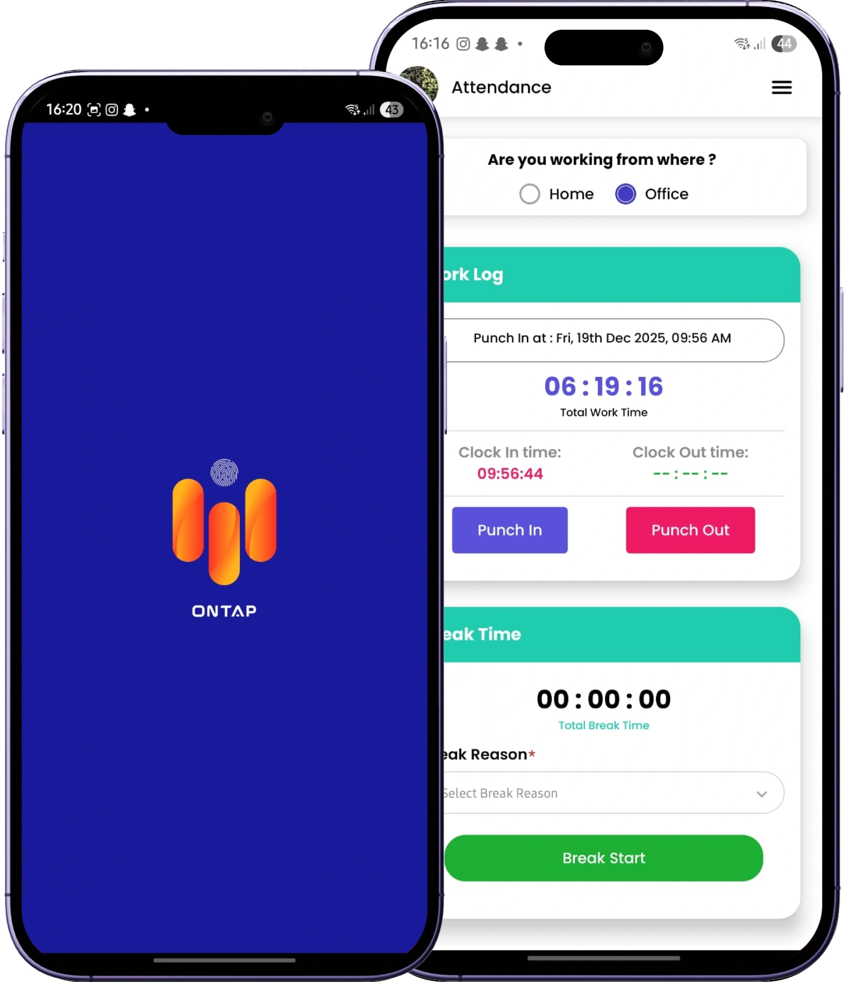 On Tap app interface