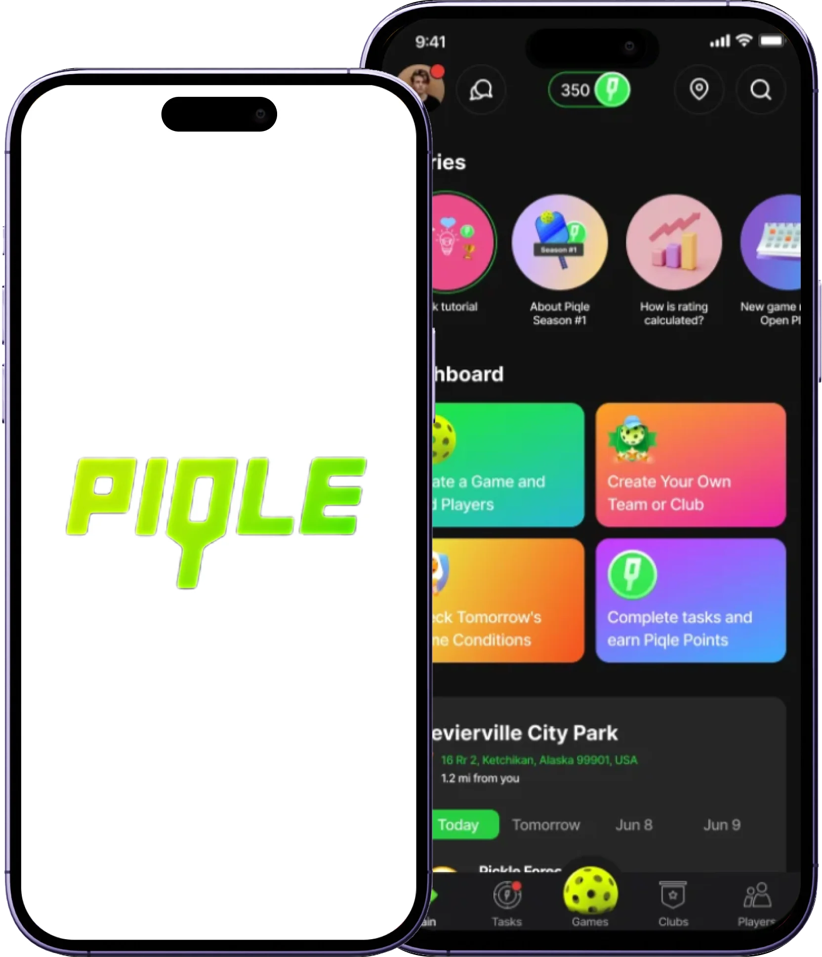 Piqle Ball app interface