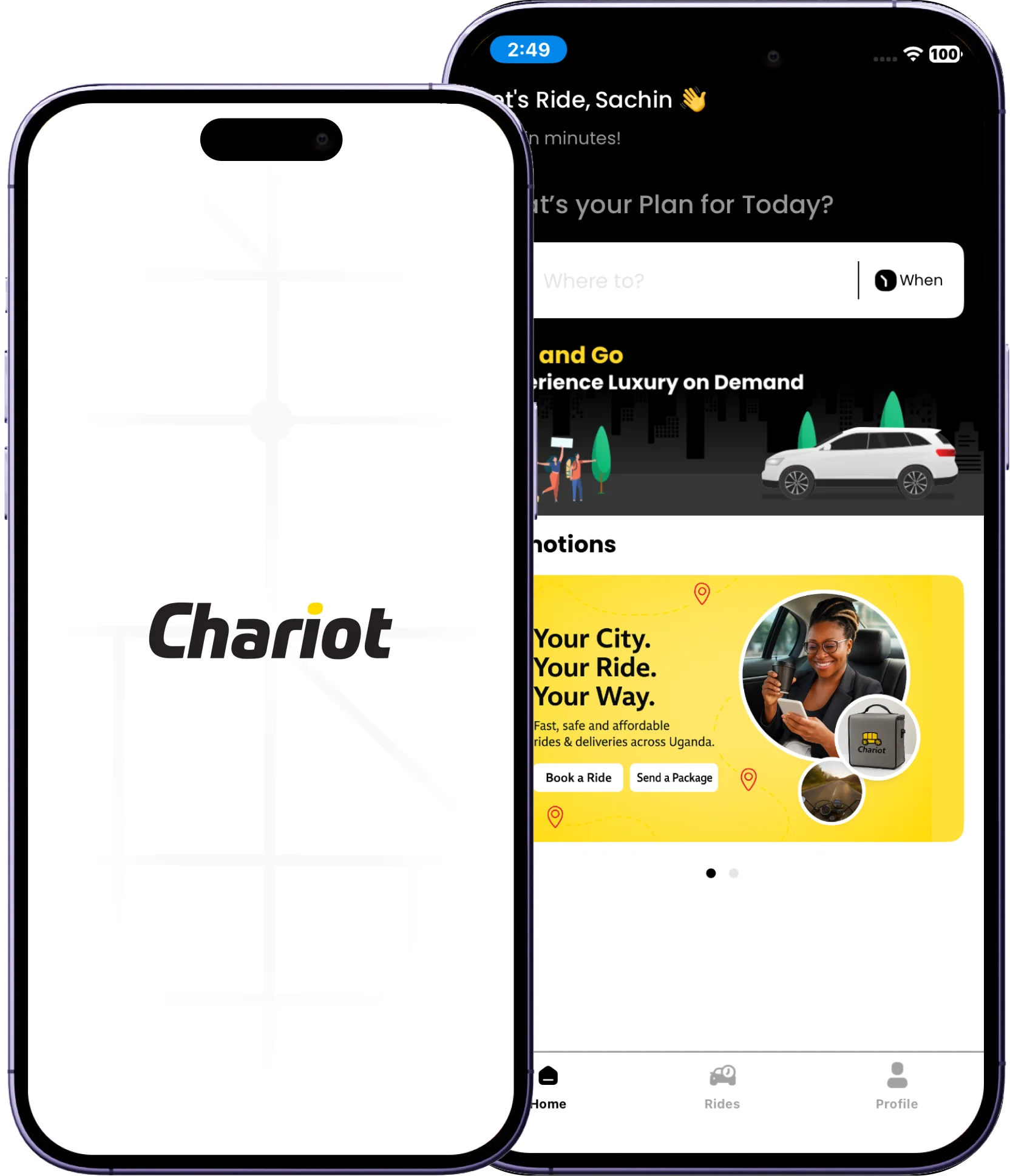 Chariot app interface