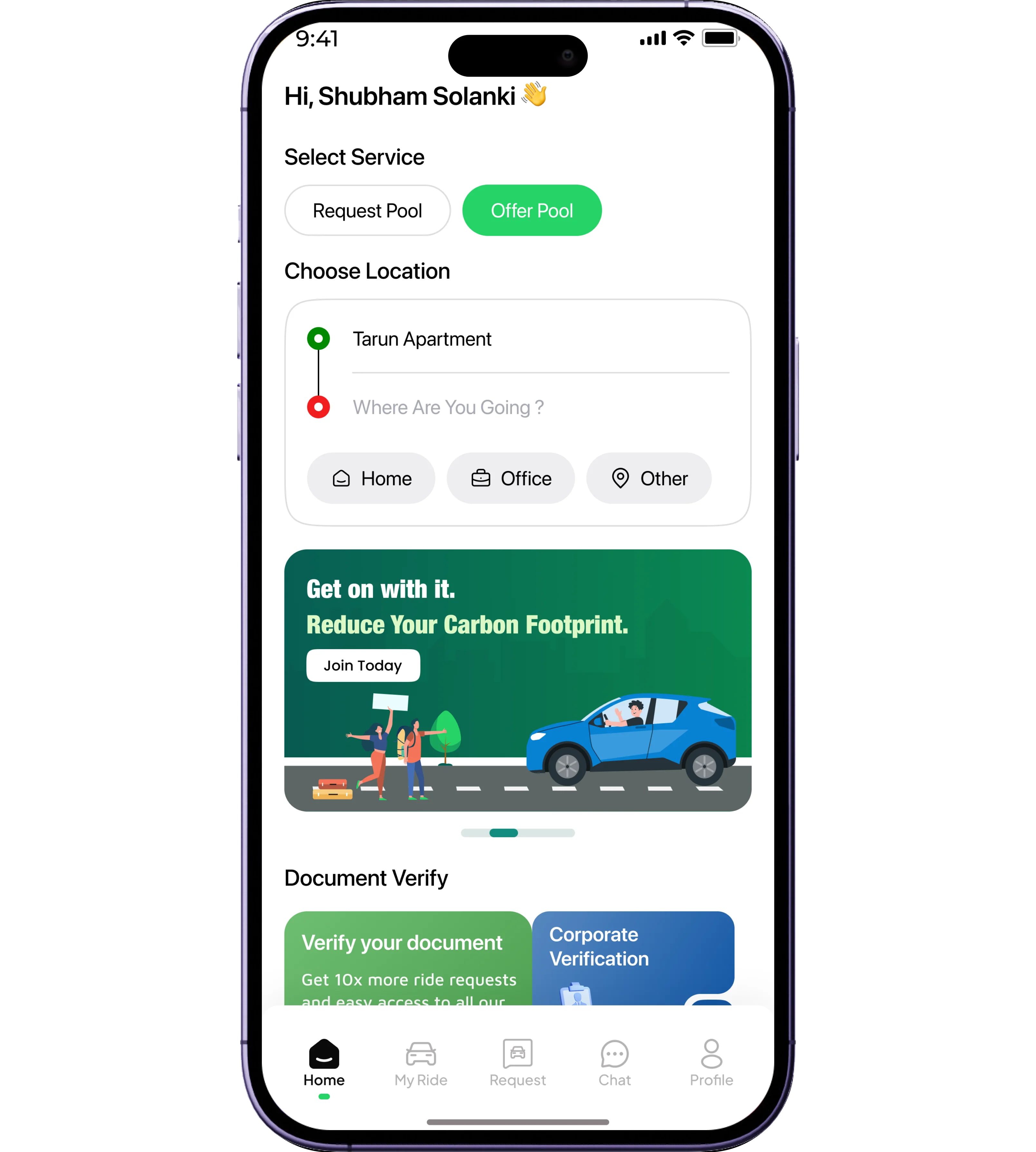 GoWi app customer interface